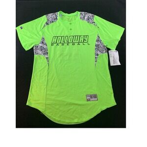 Holloway Baseball Jersey Youth Size Large Lime Green Digital Camo Insert